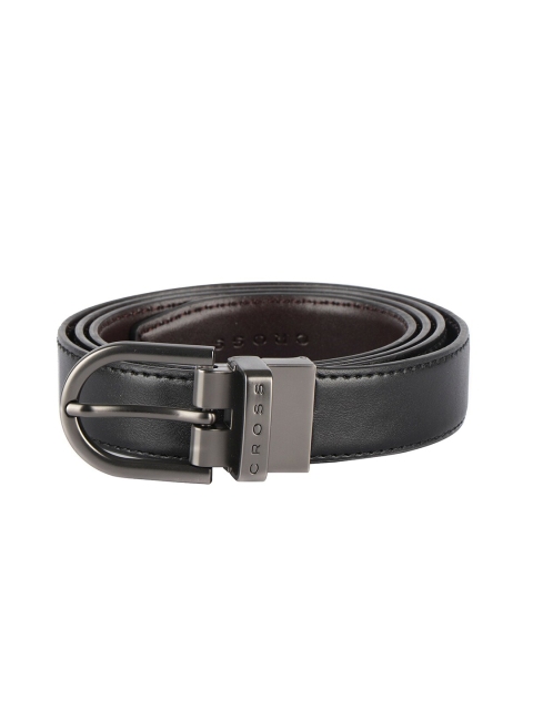 Cross Men Black Solid Belt