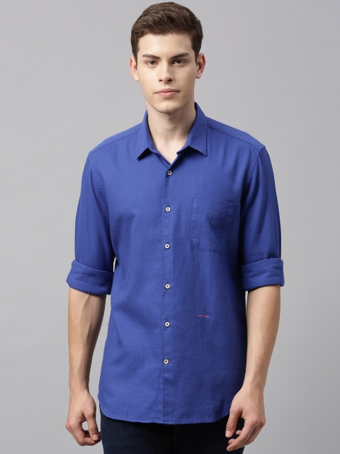 

RARE RABBIT Men Blue Tailored Fit Solid Casual Shirt