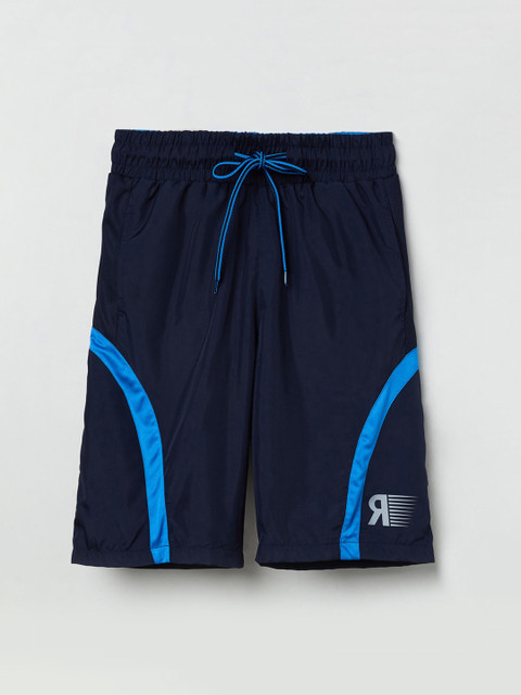 

max Boys Navy Blue Solid Sports Shorts