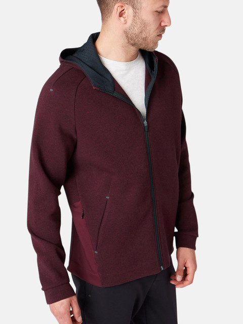 

NYAMBA By Decathlon Men Burgundy Printed Insulator Tailored Jacket
