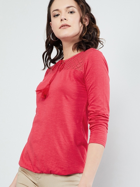 

max Women Pink Self Design Top