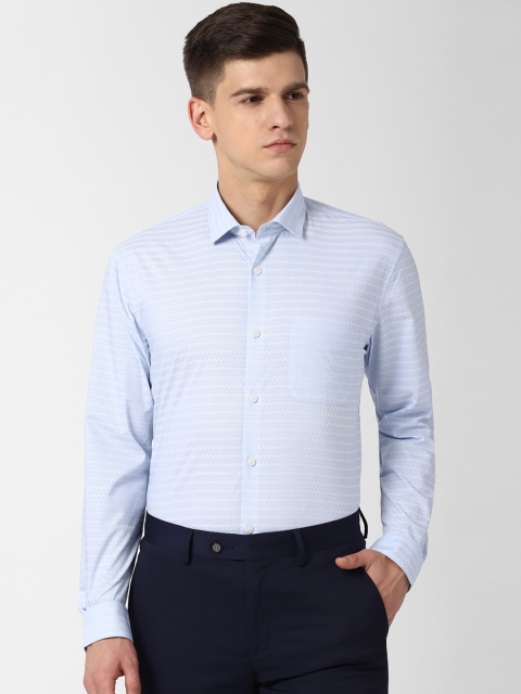

Peter England Men Blue Slim Fit Printed Formal Shirt