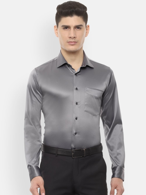 

Van Heusen Men Grey Slim Fit Solid Formal Shirt