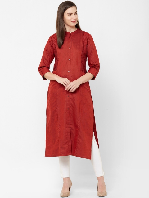 

Juliet Women Maroon Solid Straight Kurta