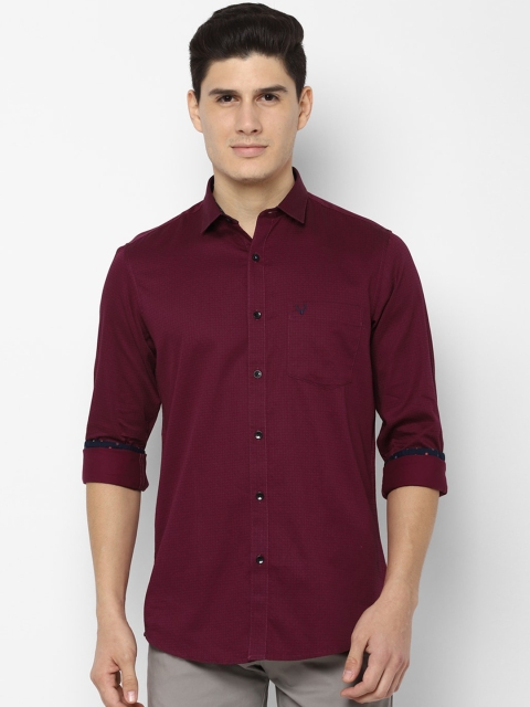 

Allen Solly Men Maroon Slim Fit Printed Casual Shirt