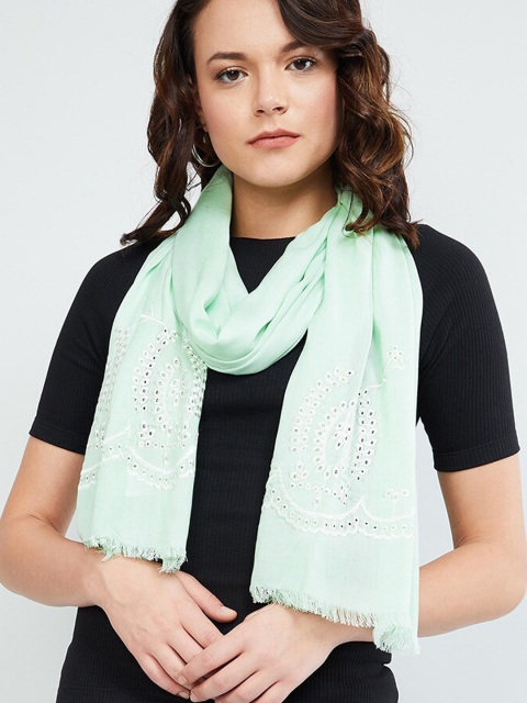 

max Women Green Self Design Scarf
