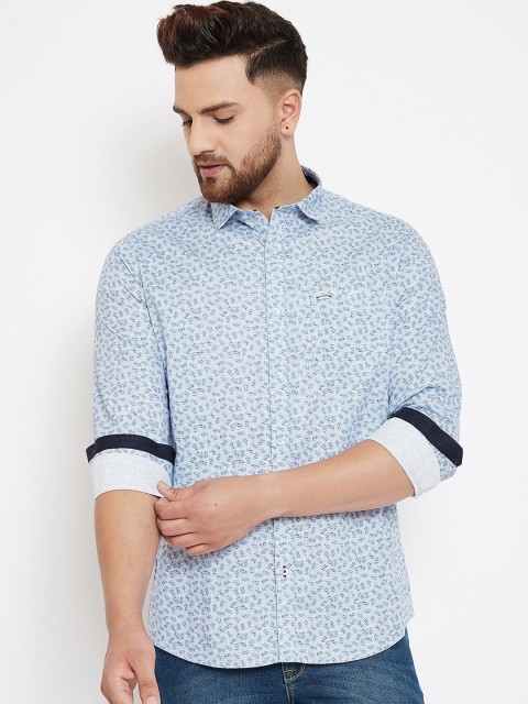 

Canary London Men Blue & White Slim Fit Printed Casual Shirt