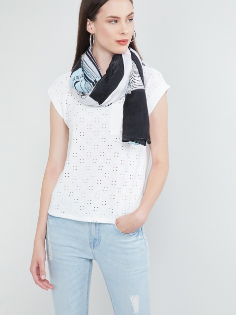 

max Women Black Printed Scarf