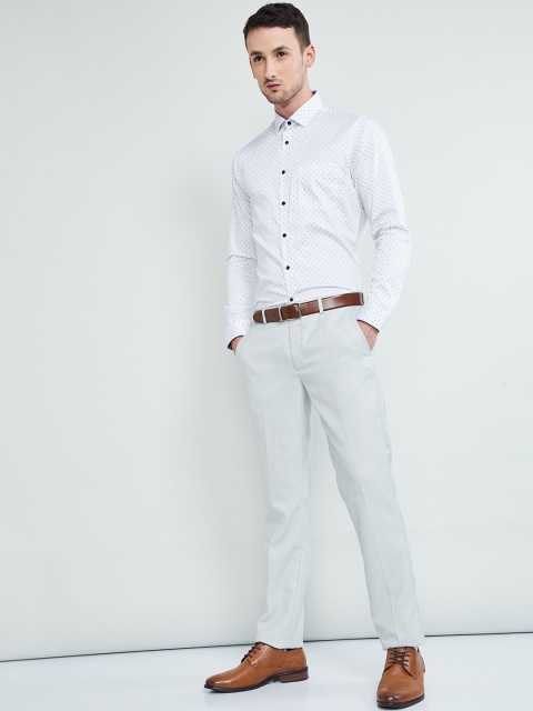 

max Men Blue Regular Fit Printed Formal Shirt