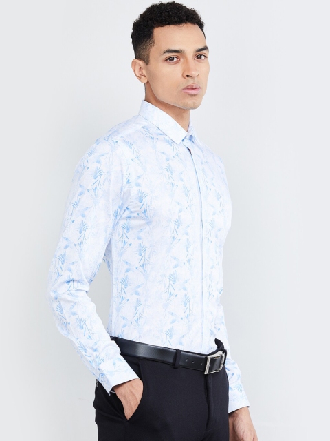 

max Men Blue Slim Fit Printed Formal Shirt