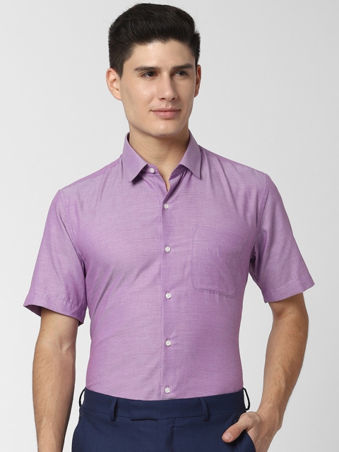 

Peter England Men Purple Regular Fit Self Design Formal Shirt