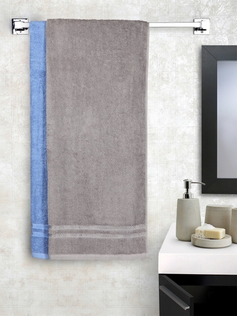 

Spaces Unisex Set of 2 Blue and Grey Bath Towel 380 GSM