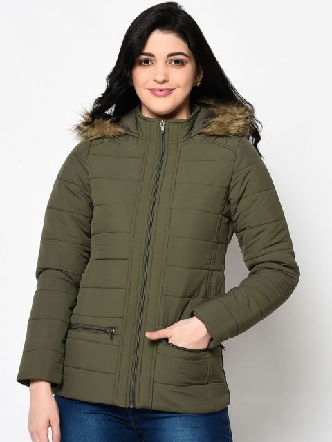 

Trufit Women Olive Green Solid Insulator Parka Jacket