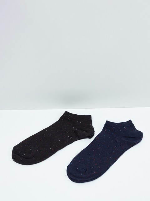 

max Men Pack of 2 Ankle-Length Socks, Black