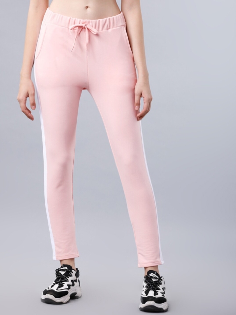 

Tokyo Talkies Women Pink Solid Slim Fit Track Pants