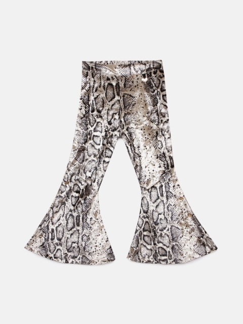 

Actuel Girls Brown Printed Flared Palazzos