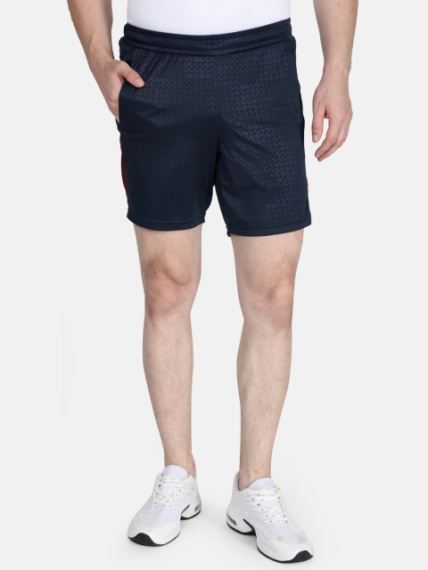

rock.it Men Navy Blue Self Design Regular Fit Sports Shorts