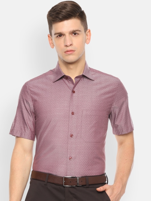 

Louis Philippe Men Mauve Regular Fit Self Design Formal Shirt