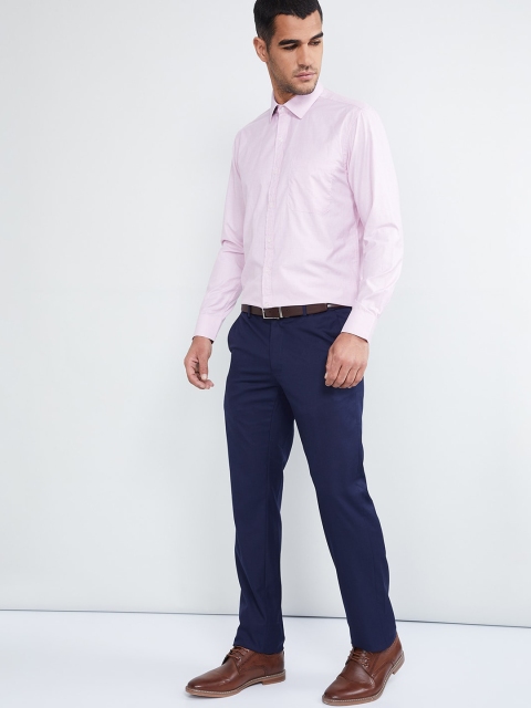 

max Men Pink Regular Fit Solid Formal Shirt