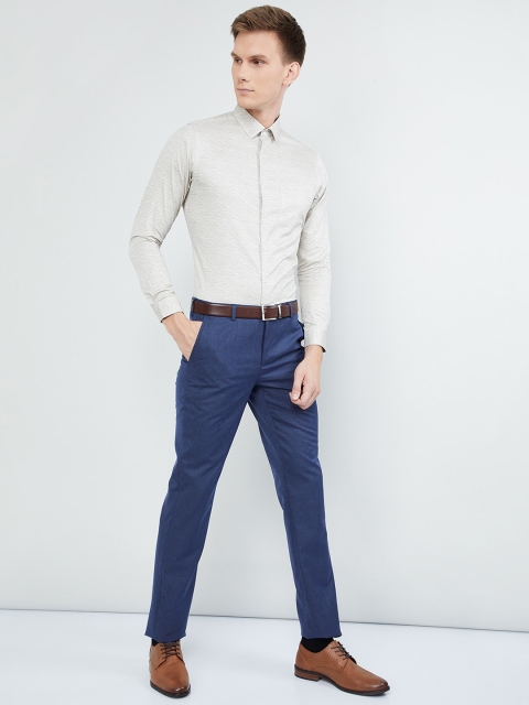 

max Men Beige Slim Fit Printed Casual Shirt