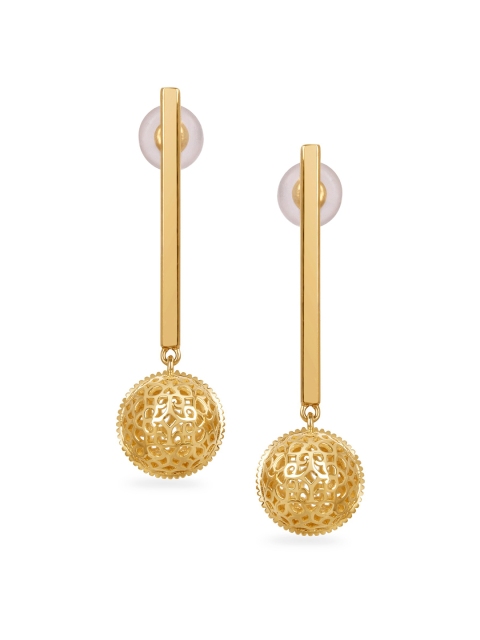 

Mia by Tanishq 14KT Yellow Gold Cutout Orb Gold Drop Earrings