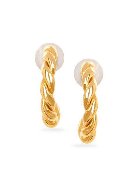

Mia by Tanishq 14KT Gold Twist In The Story Hoop Earrings