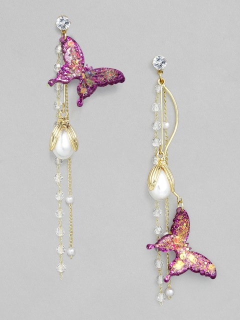 

TOKYO TALKIES X rubans FASHION ACCESSORIES Gold-Plated & Pink Classic Drop Earrings
