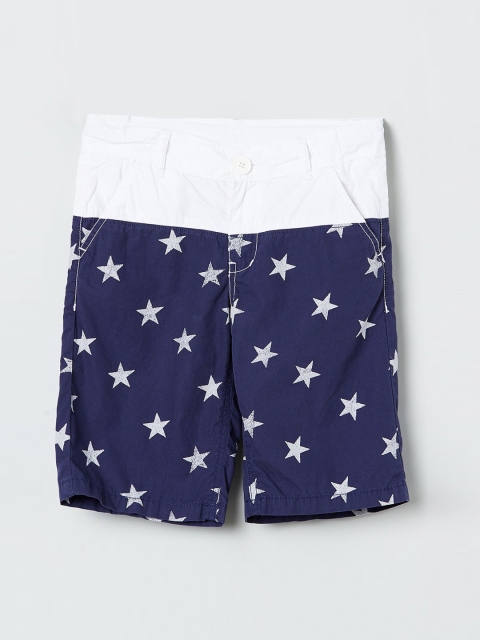

max Boys Navy Blue Printed Regular Shorts