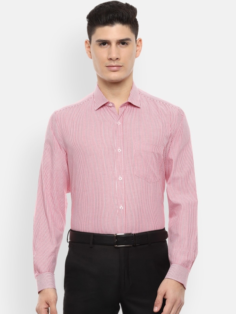 

Van Heusen Men Red Regular Fit Striped Formal Shirt