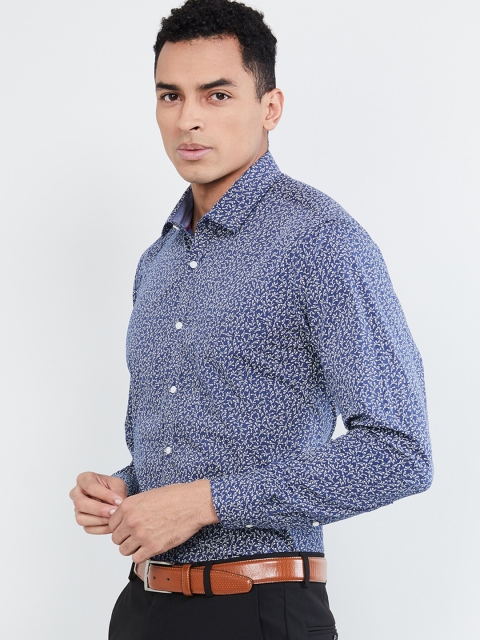 

max Men Blue Slim Fit Printed Casual Shirt