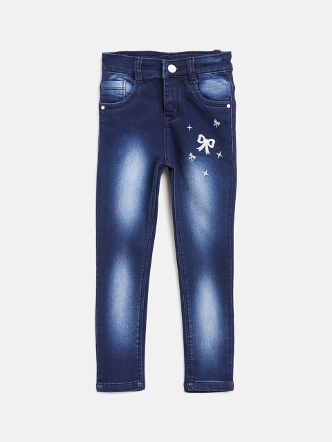

Purple Feather Girls Navy Blue Slim Fit Mid-Rise Clean Look Jeans