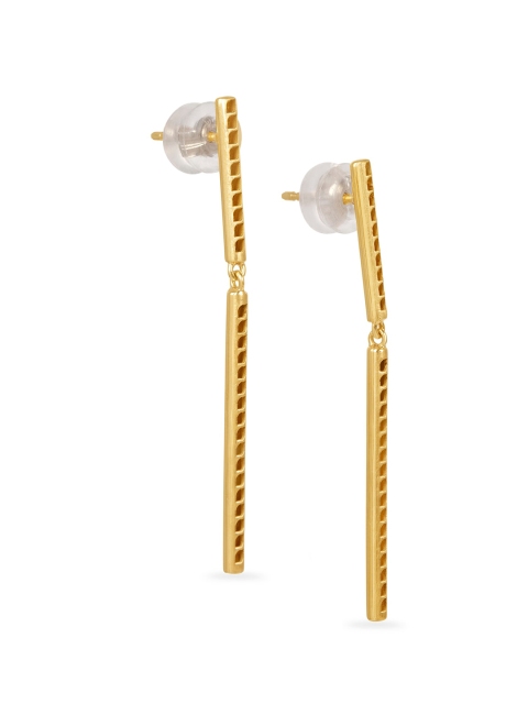 

Mia by Tanishq 14 kt Yellow Gold Flutes Drop Earrings
