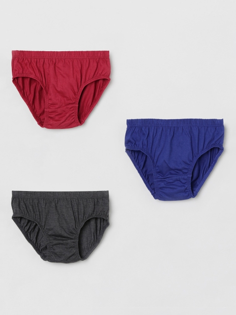 

max Boys Pack of 3 Solid Basic Briefs NOS19WFIN01MULTI, Red