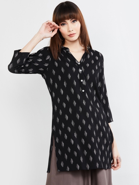 

MAX Women Black & Grey Printed Kurti