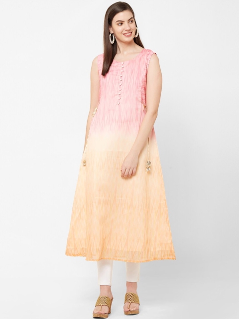 

Juliet Women Pink & Yellow Printed A-Line Kurta