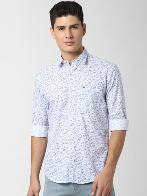 

Peter England Casuals Men White & Blue Regular Fit Printed Casual Shirt