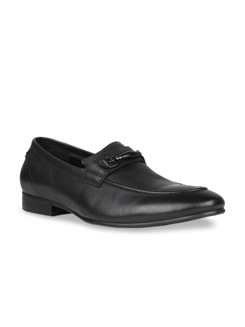 

Regal Men Black Solid Leather Formal Slip-On Shoes
