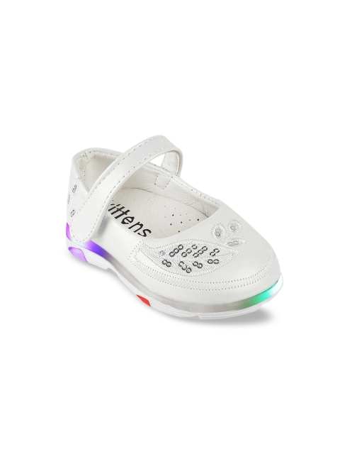 

Kittens Girls White Embellished Ballerinas