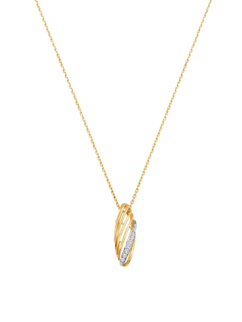 

Mia by Tanishq Yellow Gold Embellished Golden Ripples Diamond Pendant & Chain