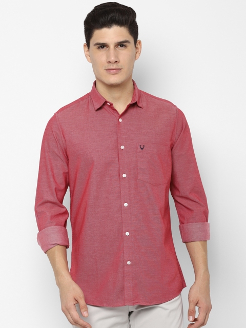 

Allen Solly Men Pink Slim Fit Solid Casual Shirt