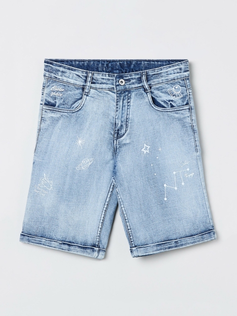 

max Boys Blue Washed Regular Fit Denim Shorts