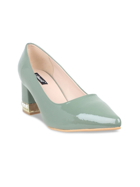 

Sherrif Shoes Women Green Solid Pumps