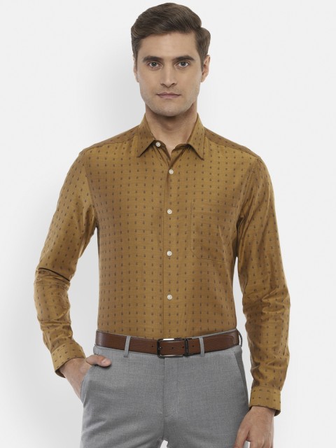 

Louis Philippe Men Khaki Regular Fit Printed Formal Shirt