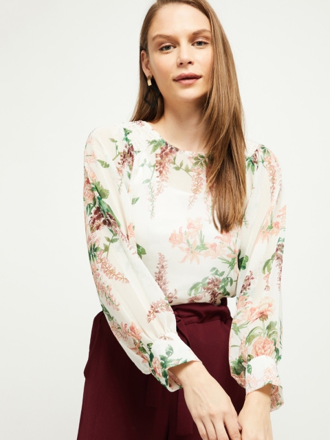 

max Women Off-White Printed Top