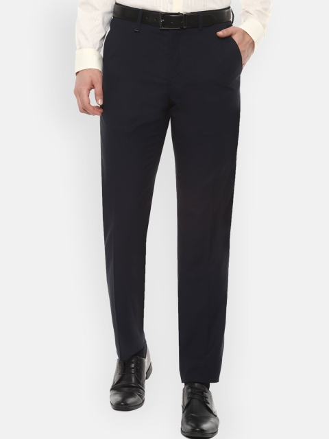

Van Heusen Men Navy Blue Regular Fit Solid Formal Trousers