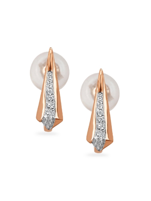 

Mia by Tanishq 14-KT Beautiful Tribute Rose Gold & Diamond Hoop Earrings