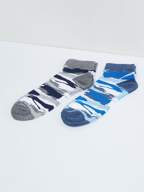 

max Men Pack Of 2 Assorted Ankle-Length Socks, Multi