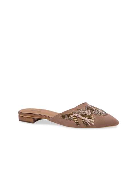 

Inc 5 Women Brown Embellished Mules