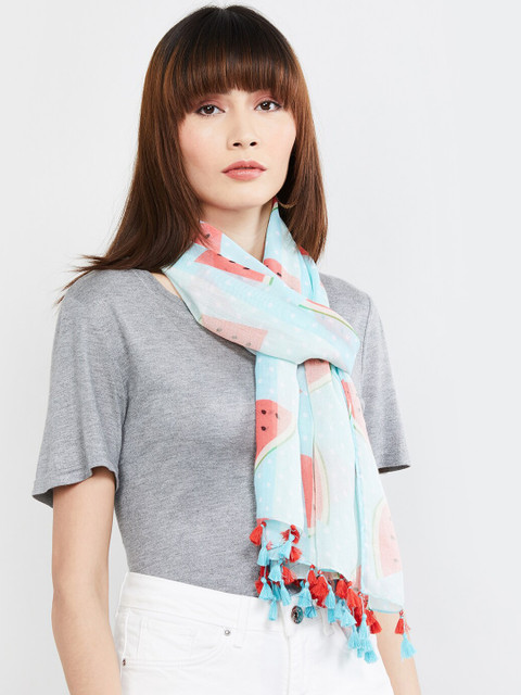 

max Women Blue & Pink Printed Scarf