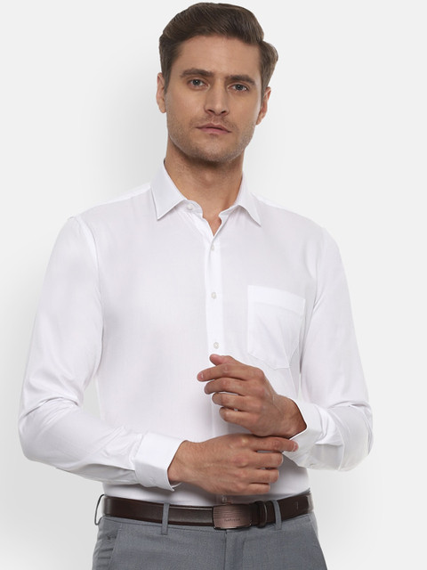 

Van Heusen Men White Slim Fit Self Design Formal Shirt